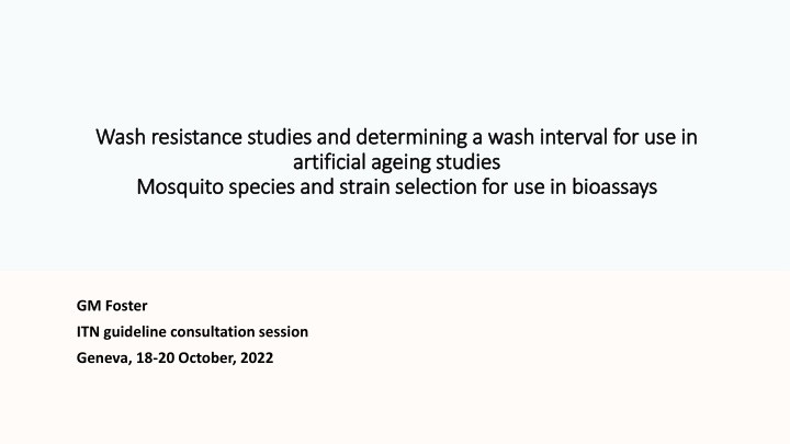 Wash Resistance Studies in ITN Fabric Assessment