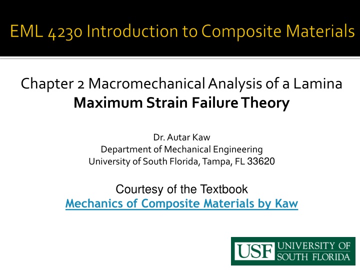 Macromechanical Analysis of Lamina Failure Theory