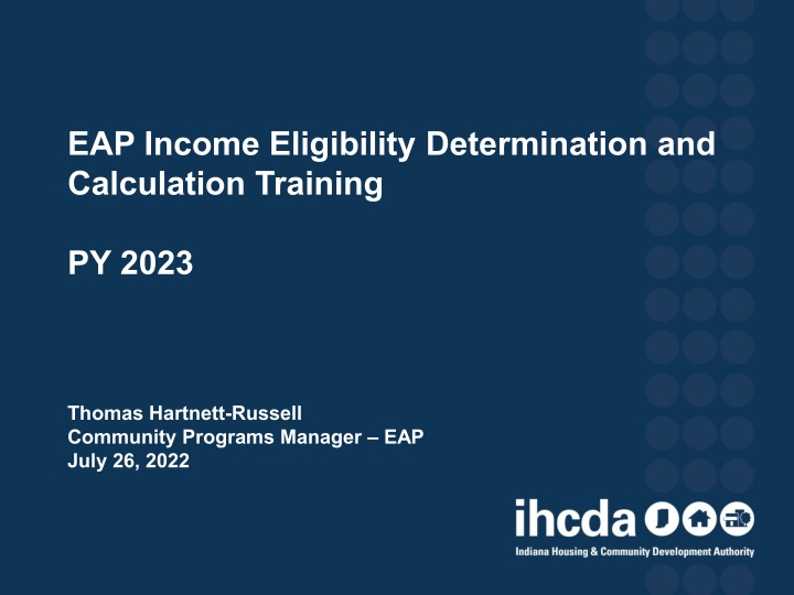Income Eligibility Determination Training for PY 2023