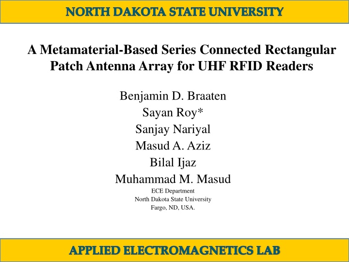 Metamaterial-Based Series Connected Rectangular Patch Antenna Array for UHF RFID Readers