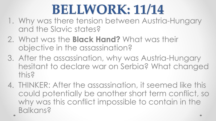 The Assassination of Archduke Ferdinand and the Outbreak of WWI