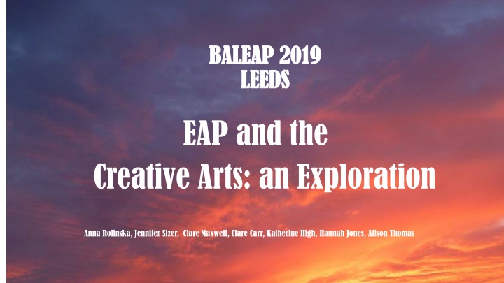 EAP and Creative Arts: BALEAP 2019 Workshop Insights