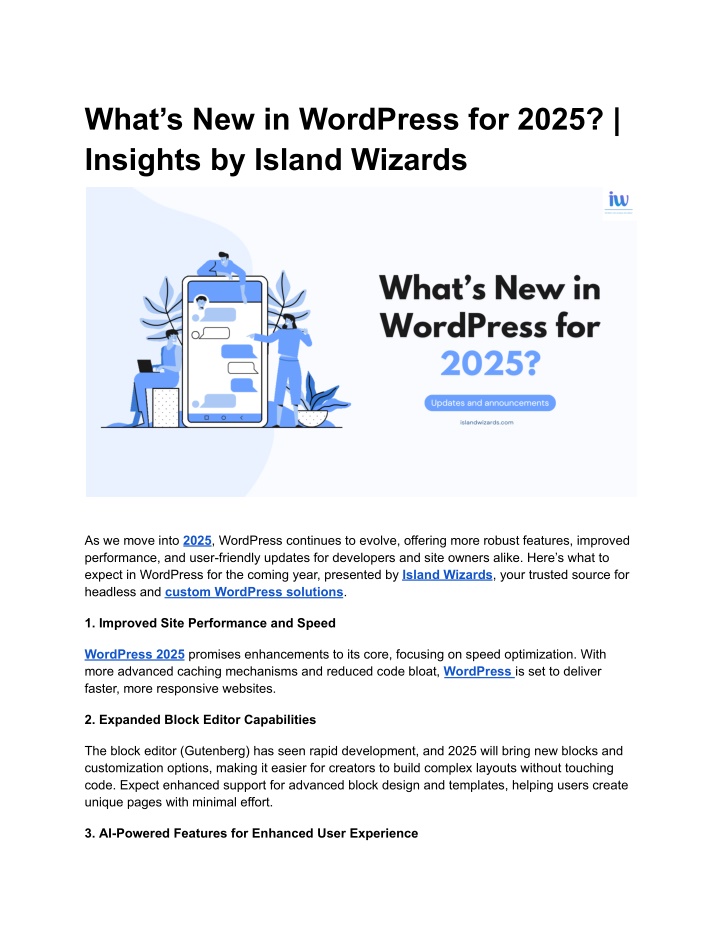 what s new in wordpress for 2025 insights n.w