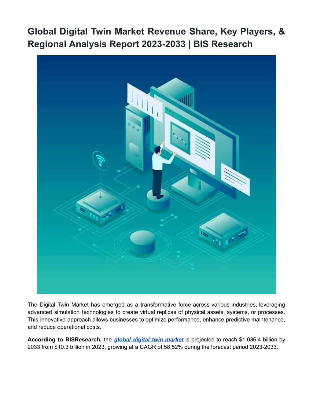 global digital twin market revenue share l.w