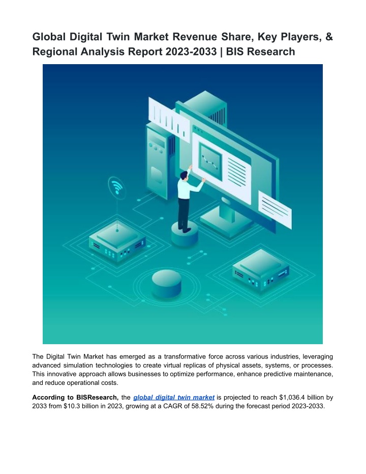 global digital twin market revenue share n.w