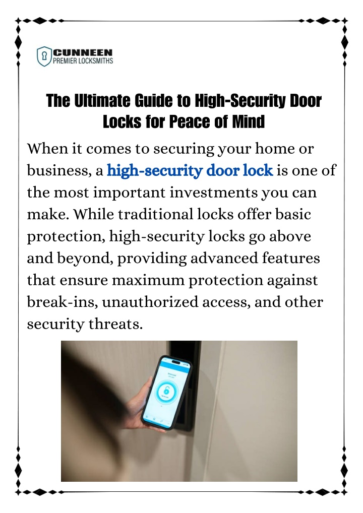 the ultimate guide to high security door locks n.w