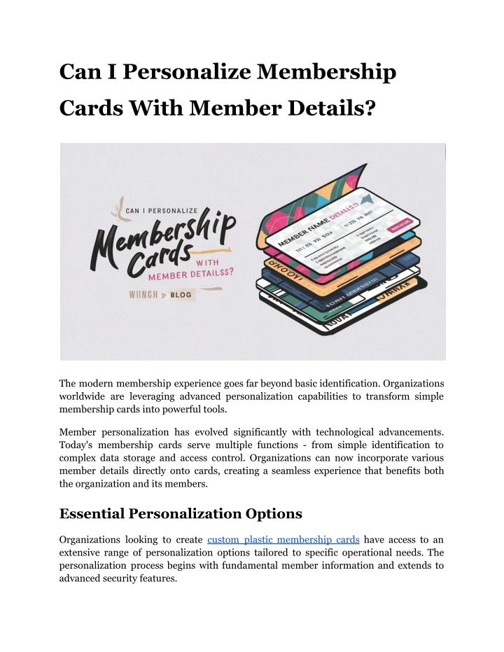 can i personalize membership n.w