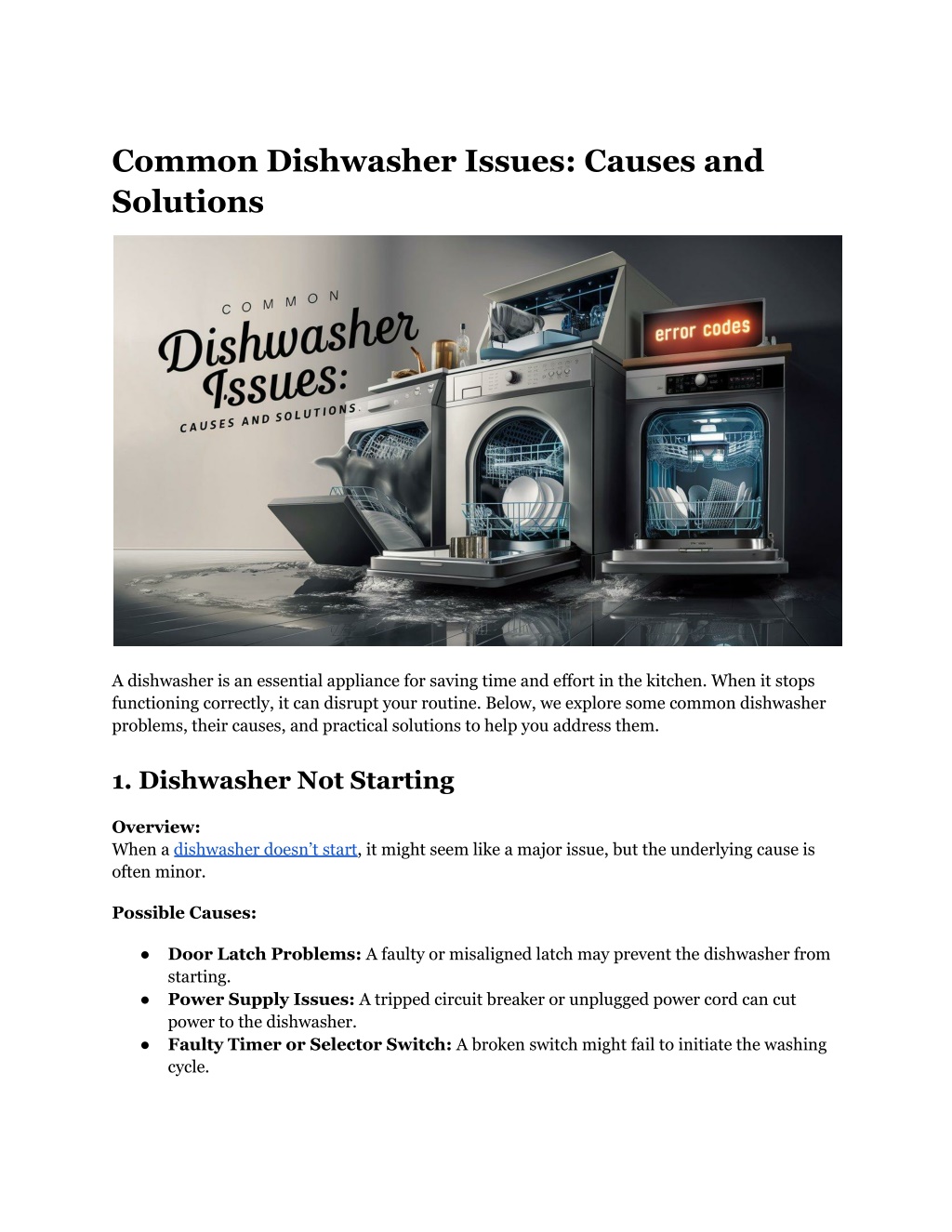 common dishwasher issues causes and solutions l.w