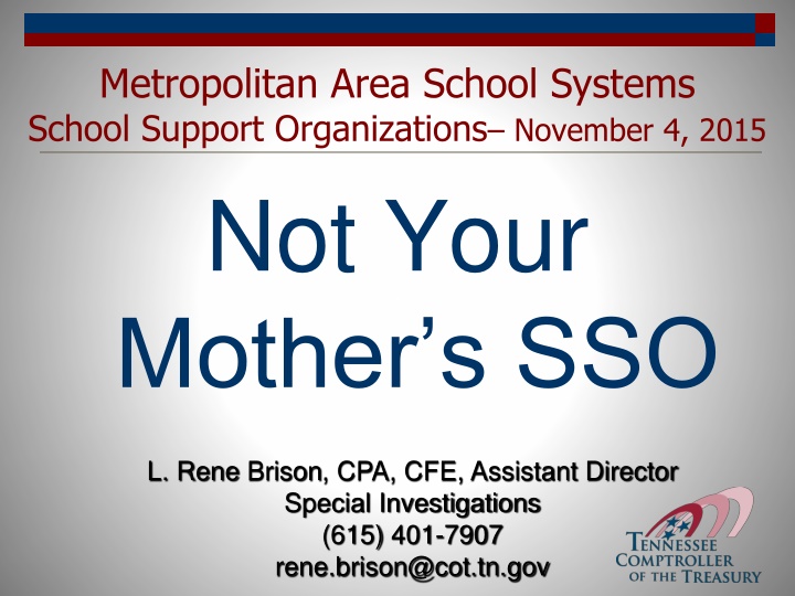 School Support Organizations and Financial Accountability