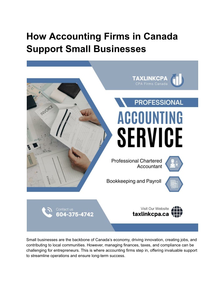 how accounting firms in canada support small n.w