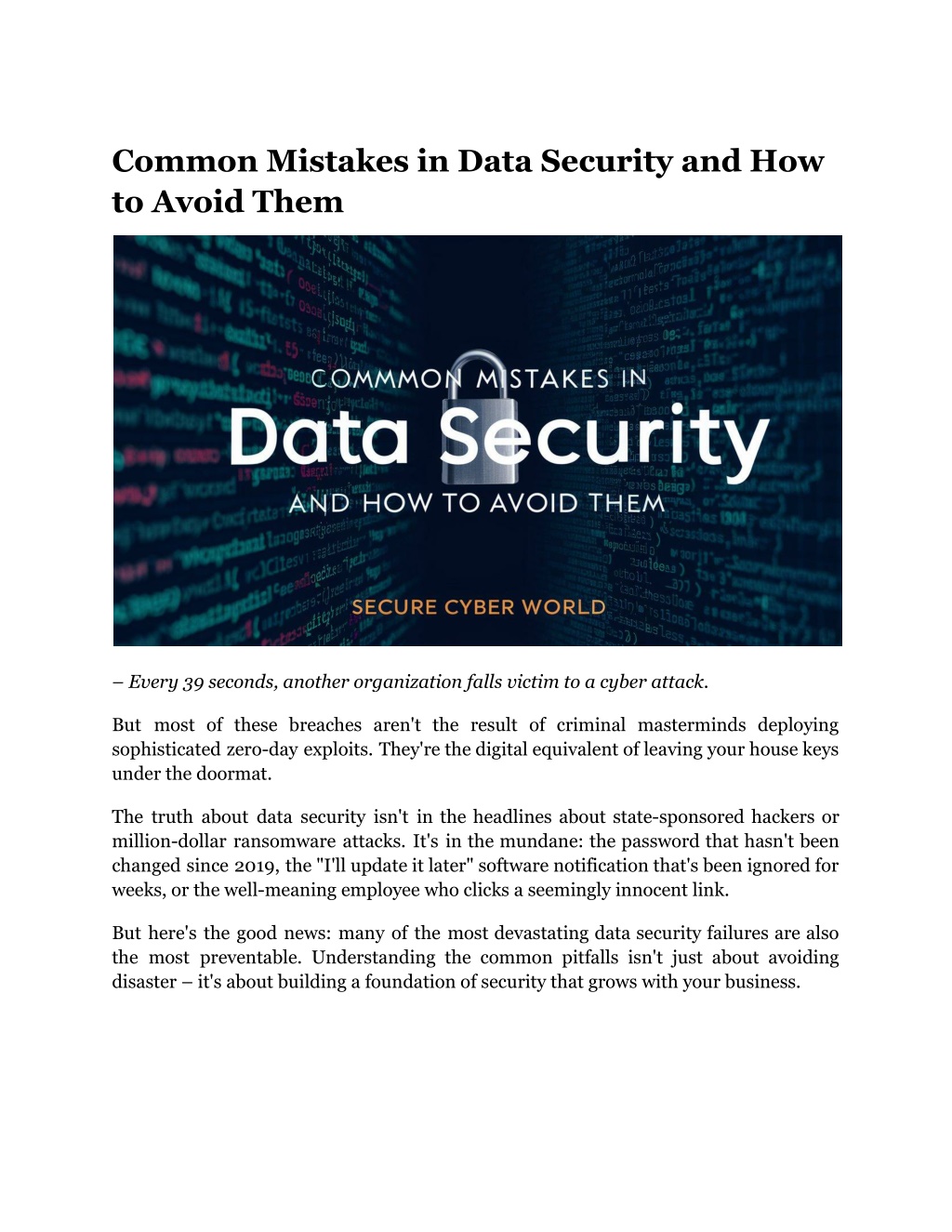 common mistakes in data security and how to avoid l.w