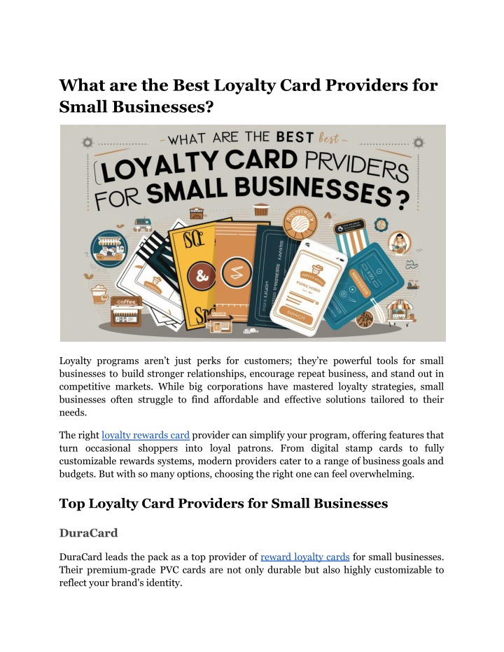 what are the best loyalty card providers n.w