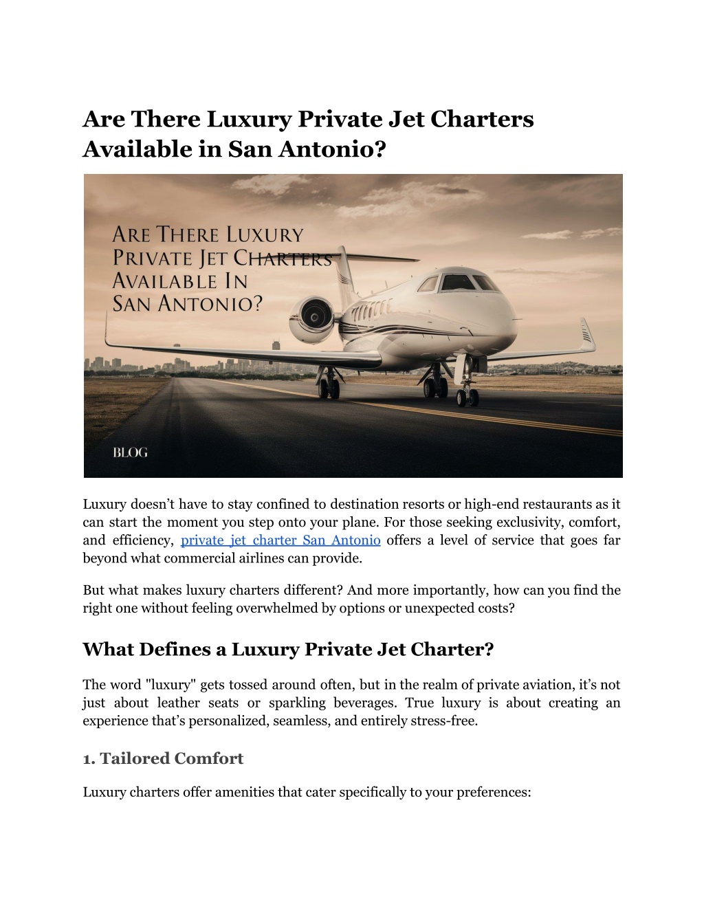 are there luxury private jet charters available l.w