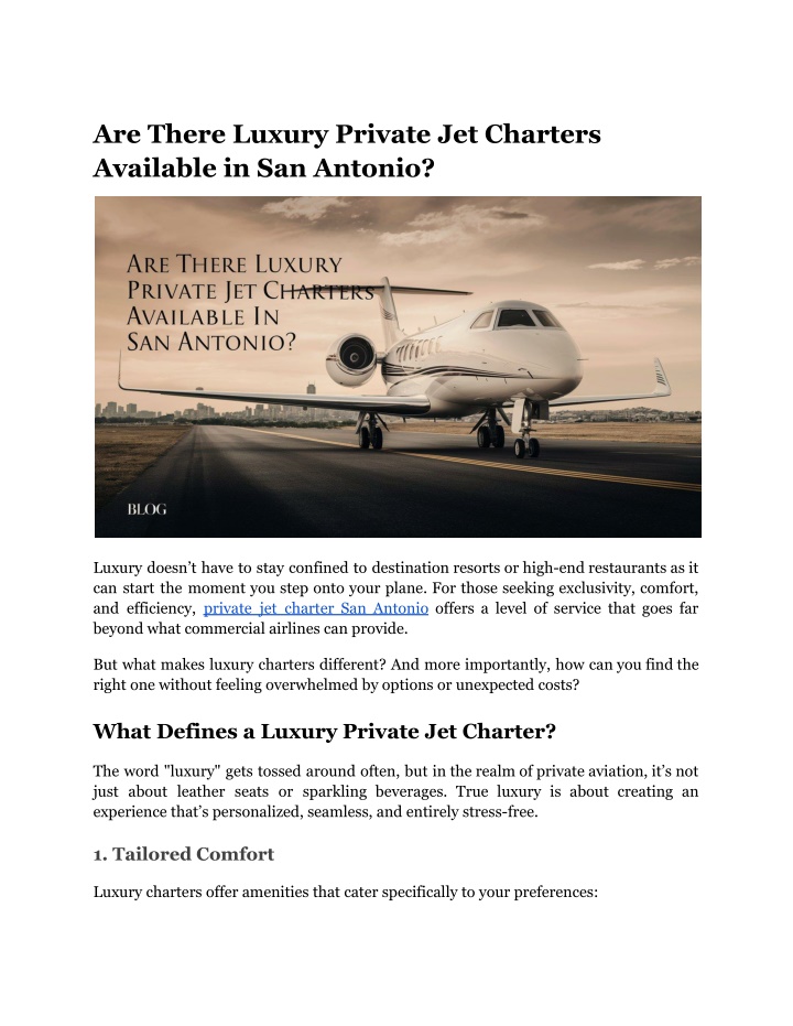are there luxury private jet charters available n.w