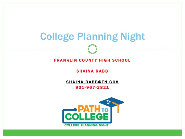 College Planning Night at Franklin County High School