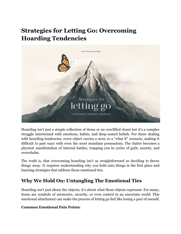strategies for letting go overcoming hoarding n.w