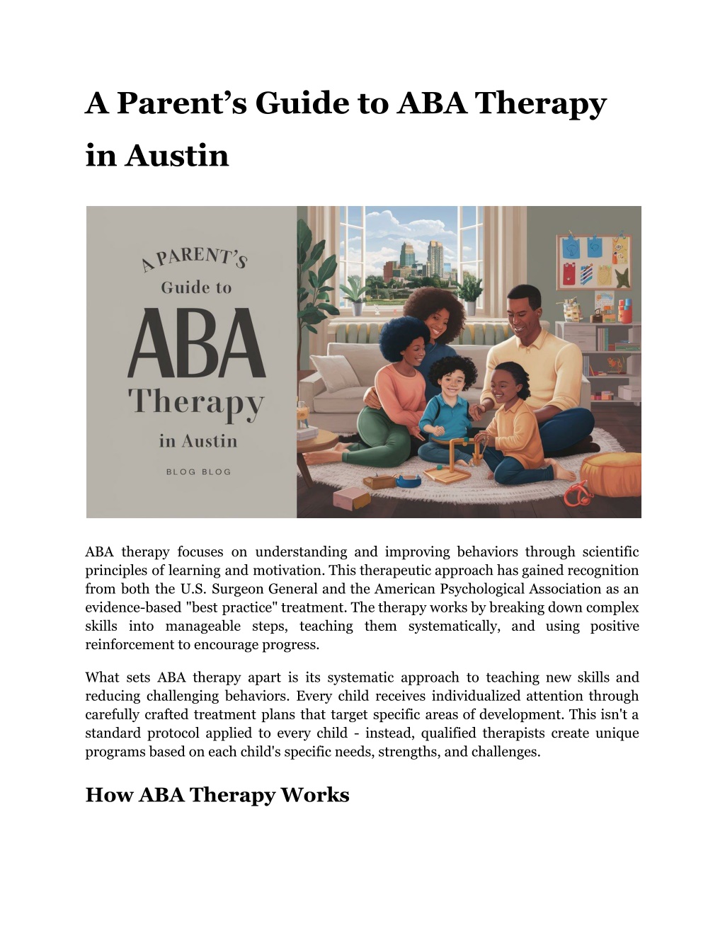 a parent s guide to aba therapy l.w