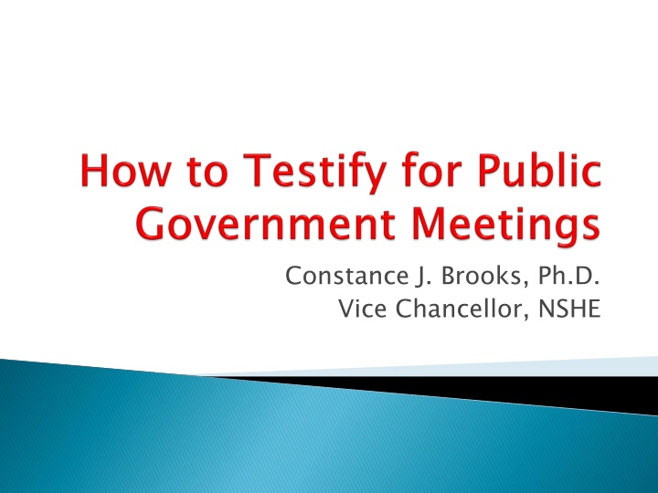 Guide to Effective Public Testimony and Advocacy