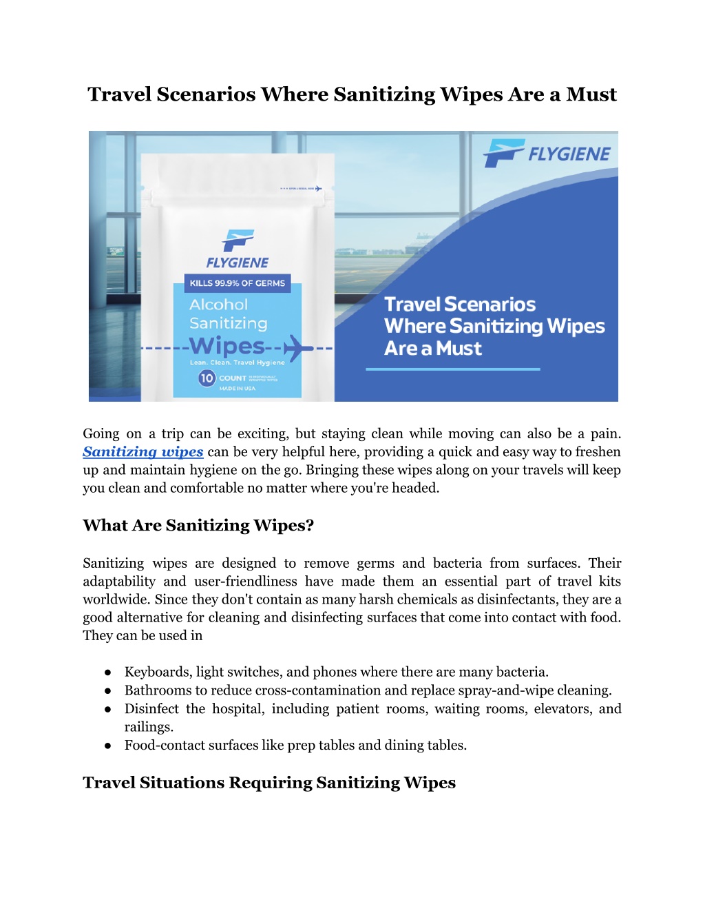 travel scenarios where sanitizing wipes are a must l.w