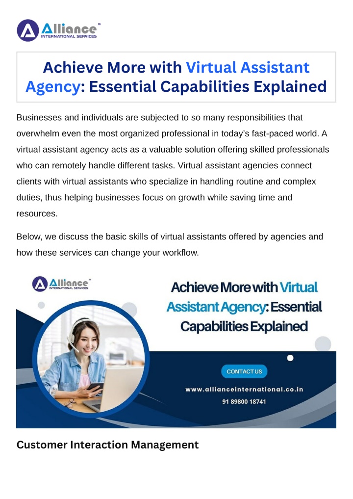 achieve more with virtual assistant agency n.w