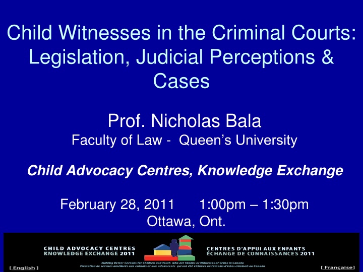 Child Witnesses in Criminal Courts: Legislation & Judicial Perceptions