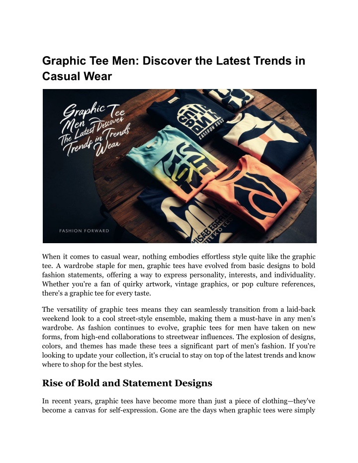 graphic tee men discover the latest trends n.w