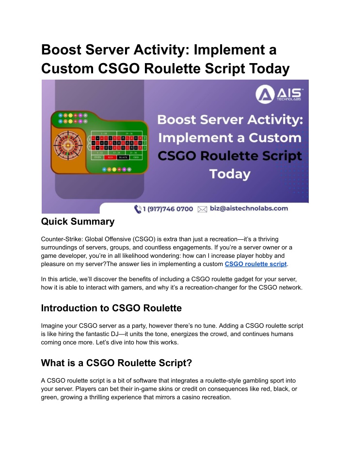 boost server activity implement a custom csgo n.w
