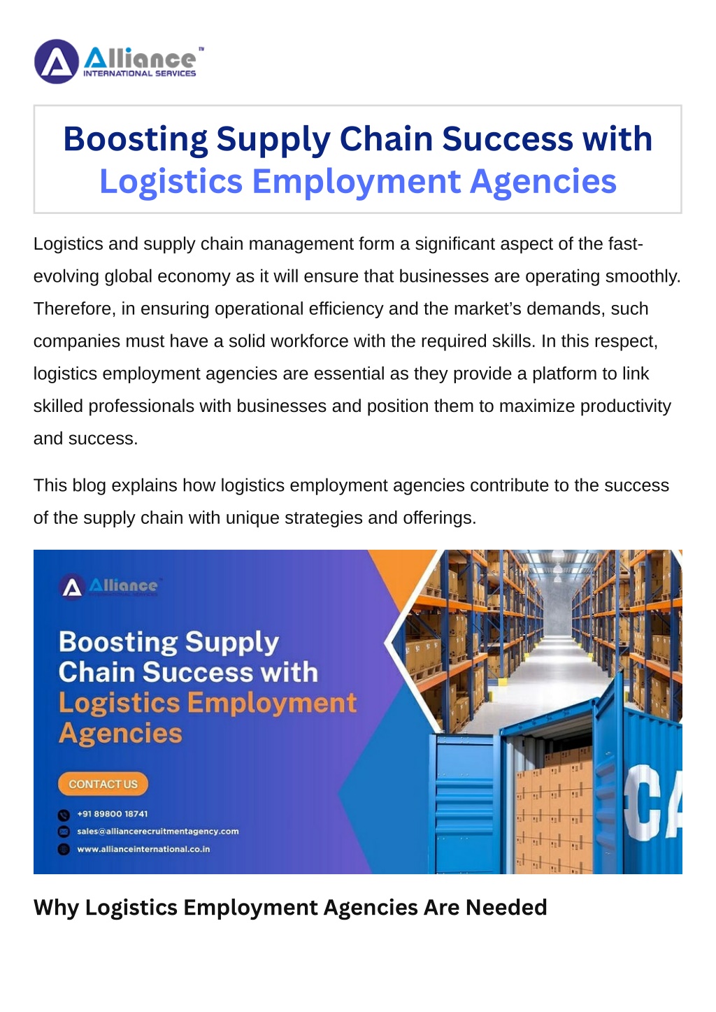 boosting supply chain success with logistics l.w