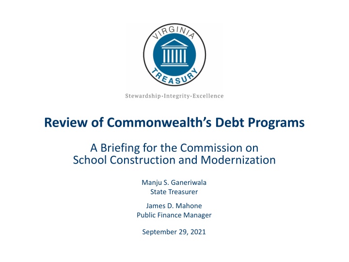 Commonwealth's Debt Programs Overview