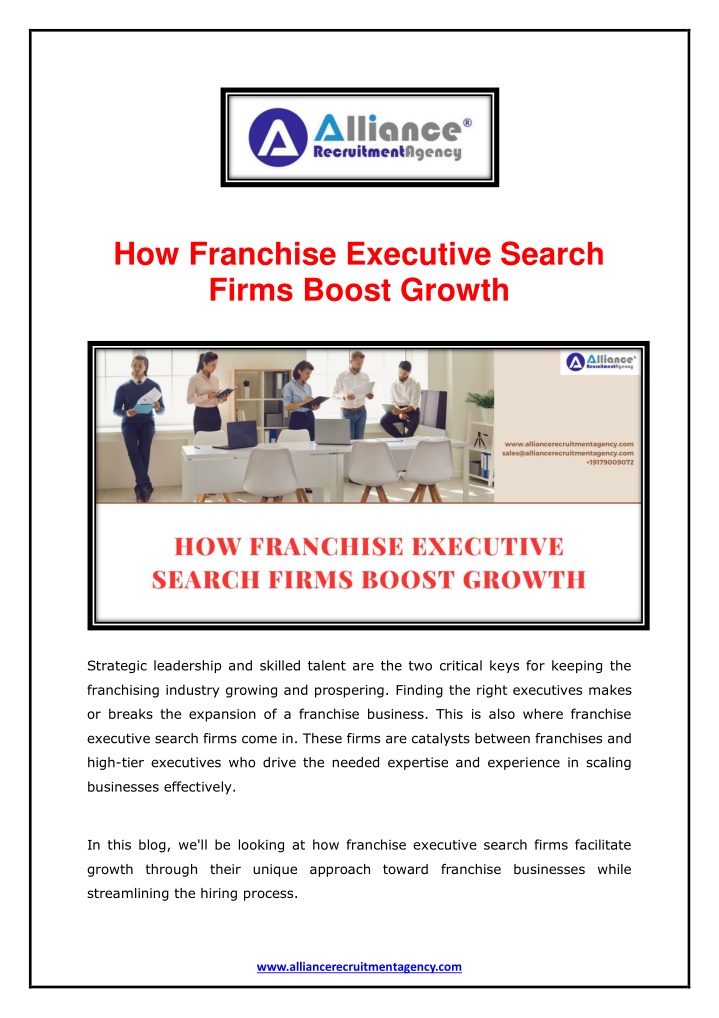 how franchise executive search firms boost growth n.w