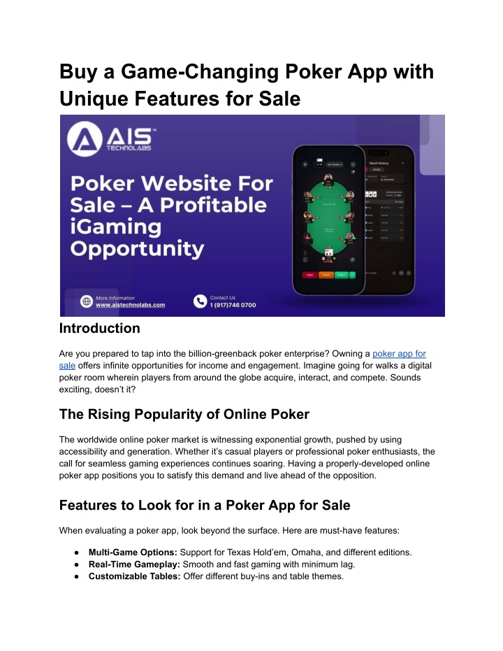 buy a game changing poker app with unique n.w