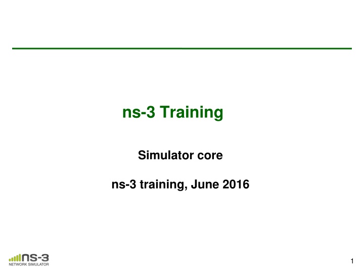 ns-3 Training Simulator Core Concepts