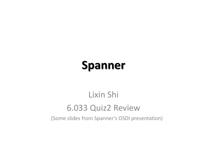 Spanner Database Overview
