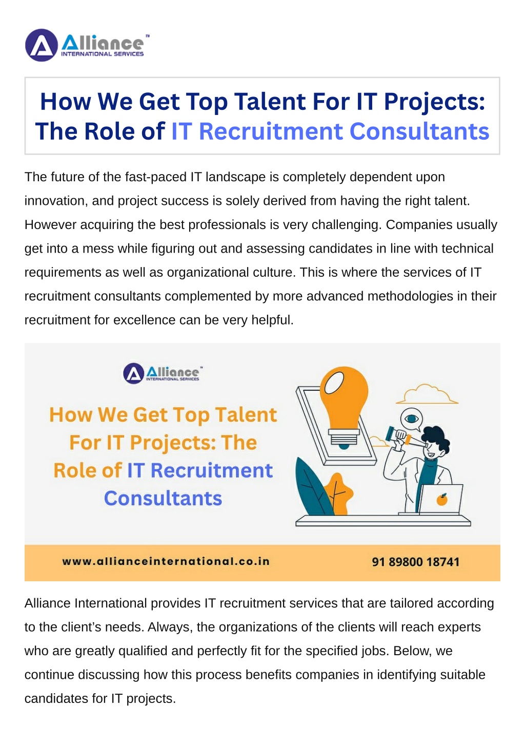 how we get top talent for it projects the role l.w