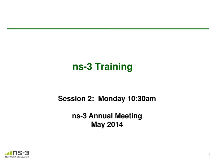 NS-3 Simulation Basics and Software Orientation