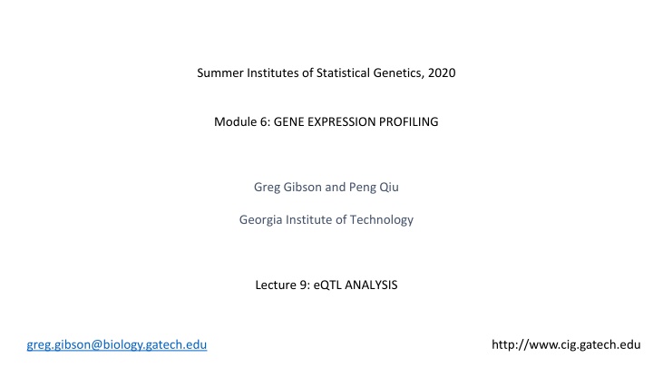 eQTL Analysis in Gene Expression Profiling