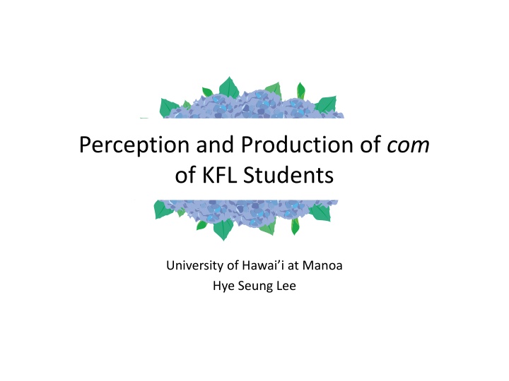 Use of 'Com' as a Politeness Marker in Korean Language Discourse