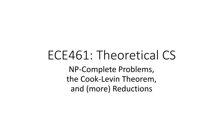 NP-Complete Problems and Reductions