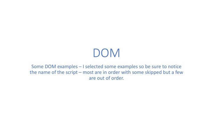 DOM Examples and Manipulations Step by Step