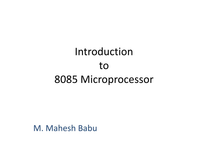 Overview of 8085 Microprocessor Architecture