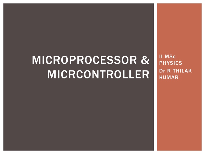Microprocessor & Micrcontroller