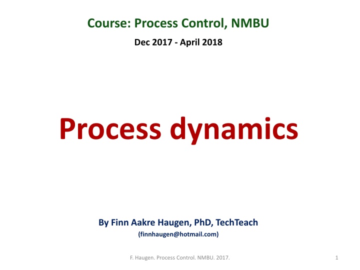 Process Dynamics in Control Systems