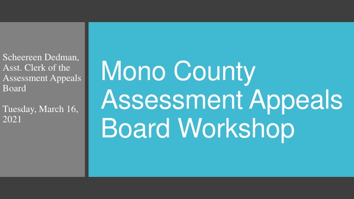 Assessment Appeals Process in Mono County
