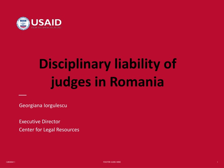 Disciplinary Liability of Judges in Romania
