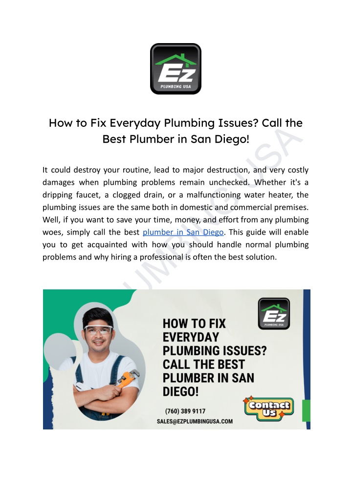 how to fix everyday plumbing issues call the best n.w