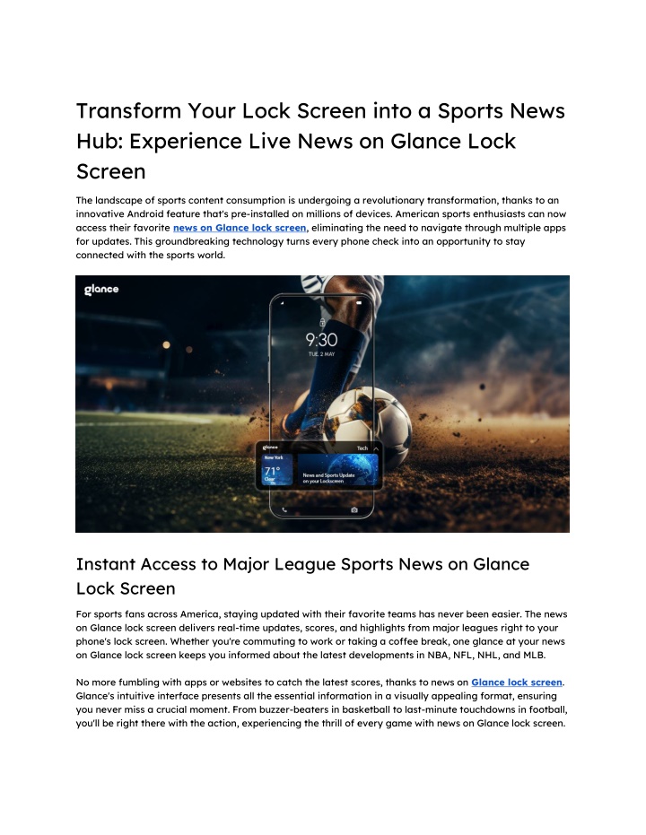 transform your lock screen into a sports news n.w