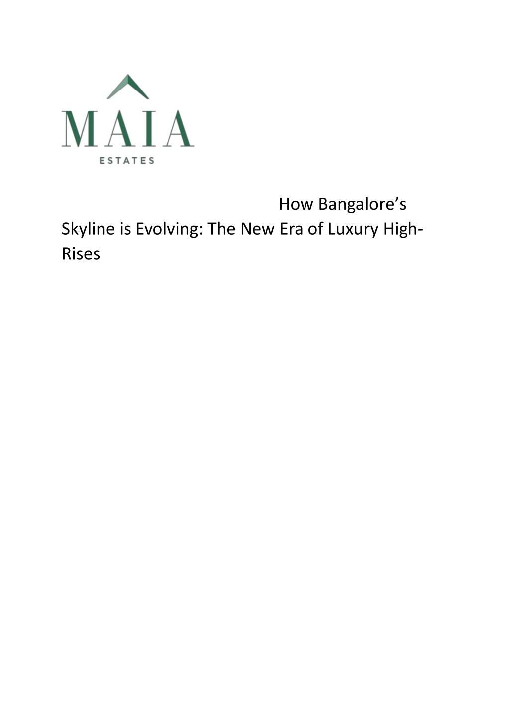 how bangalore s skyline is evolving l.w