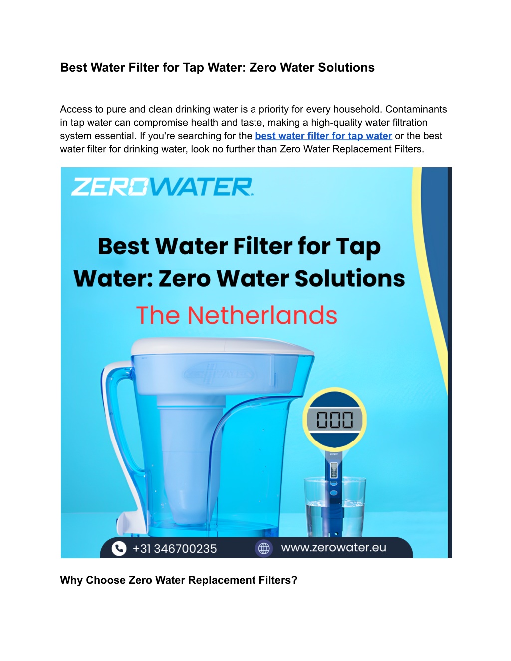 best water filter for tap water zero water l.w