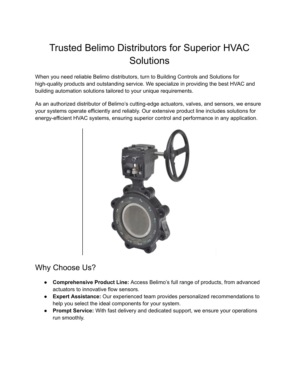 trusted belimo distributors for superior hvac l.w