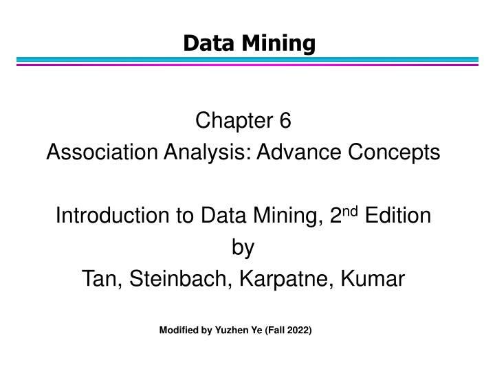Advanced Concepts in Association Analysis: Handling Categorical Attributes